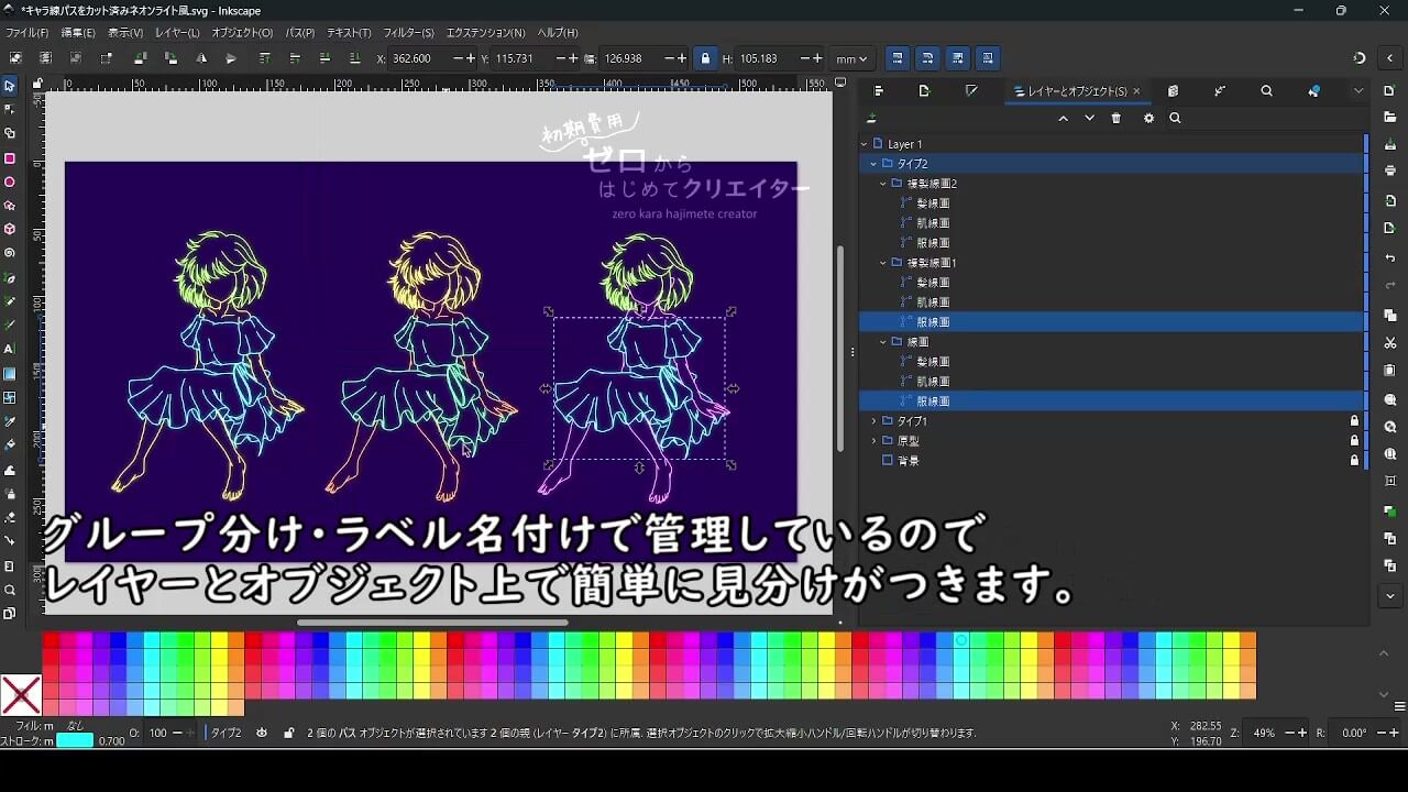 グループ分けやラベル名付けをしておくと管理が楽